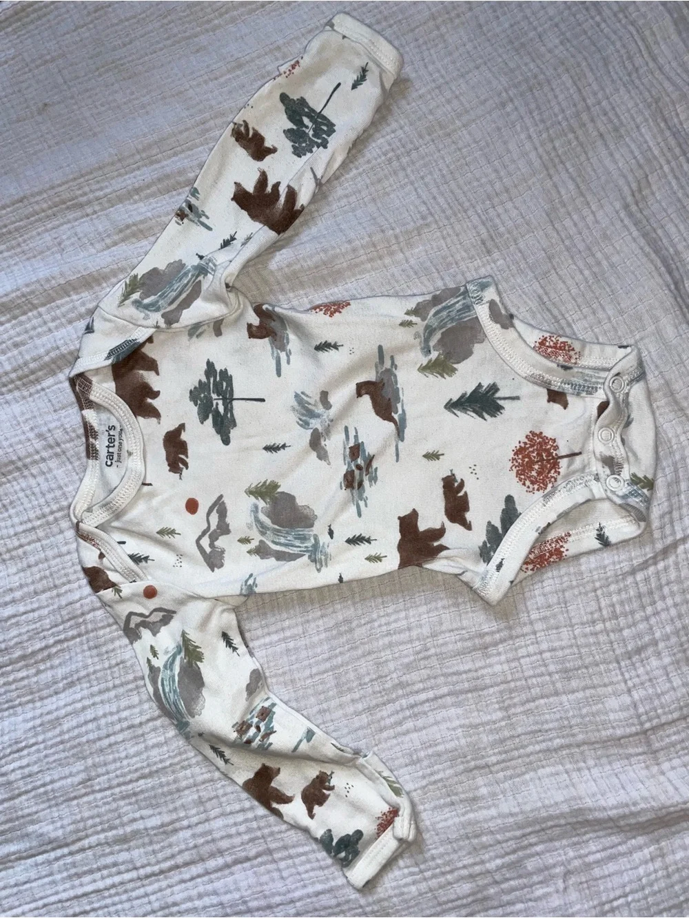 Baby Boy Bundle Woodland Bear & Mountain Print Cotton Onesie Set -